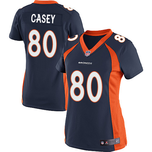 Women's Denver Broncos #80 James Casey Blue Elite Alternate Jersey