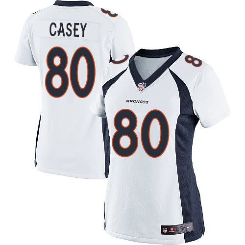 Women's Denver Broncos #80 James Casey White Elite Alternate Jersey