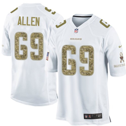 Men's Chicago Bears #69 Jared Allen Nike White Salute To Service Jersey