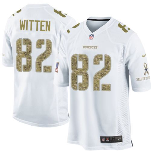 Men's Dallas Cowboys #82 Jason Witten Nike White Salute To Service Jersey