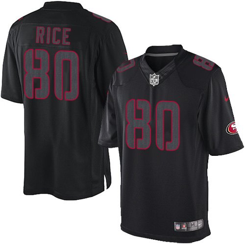 NFL San Francisco 49ers #80 Jerry Rice Limited Black Impact Jersey