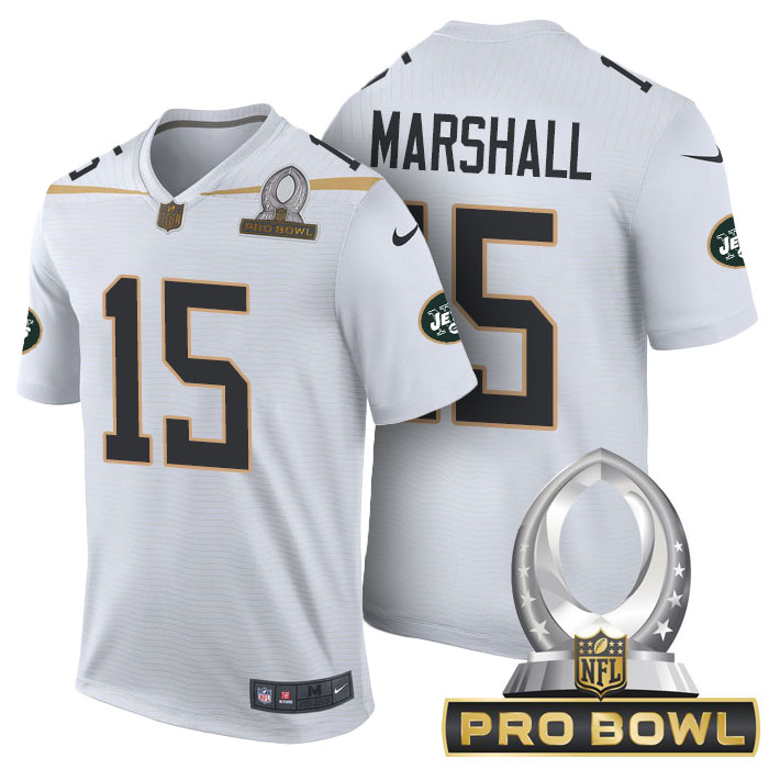 New York Jets #15 Brandon Marshall White 2016 Pro Bowl Game Jersey