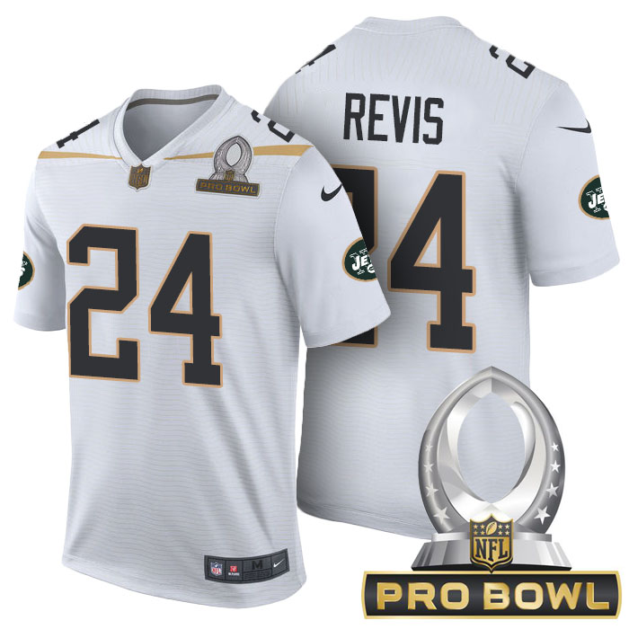 New York Jets #24 Darrelle Revis White 2016 Pro Bowl Game Jersey