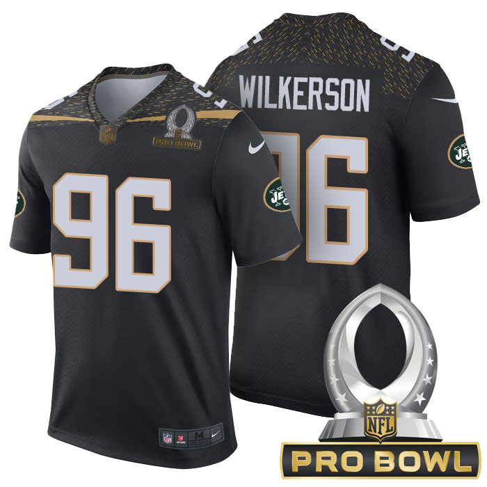 New York Jets #96 Muhammad Wilkerson Black 2016 Pro Bowl Game Jersey