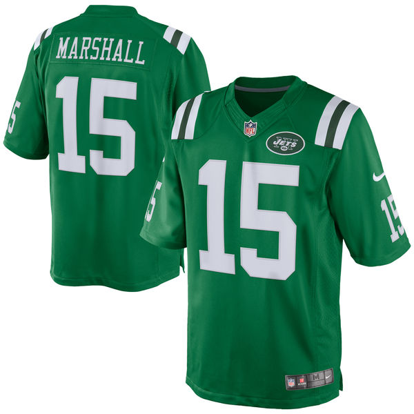 New York Jets #15 Brandon Marshall Green Color Rush Limited Jersey