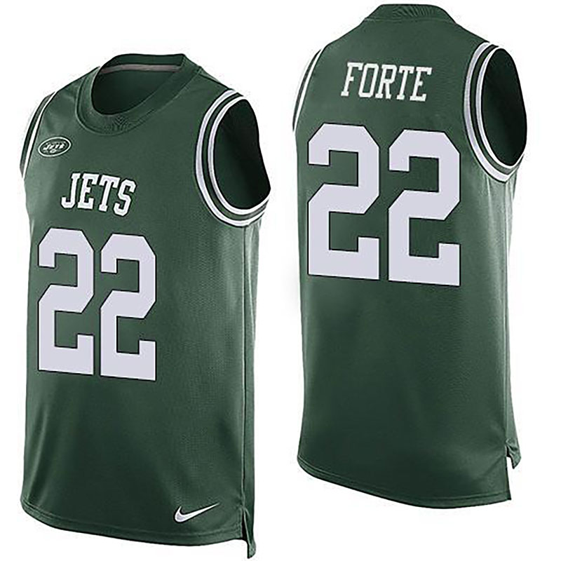 Jets #22 Matt Forte Green Team Color Men NFL Limited Tank Top