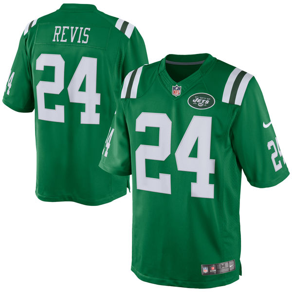 New York Jets #24 Darrelle Revis Green Color Rush Limited Jersey