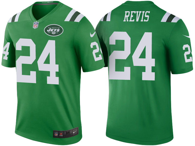 New York Jets #24 Darrelle Revis Green Color Rush Legend Jersey