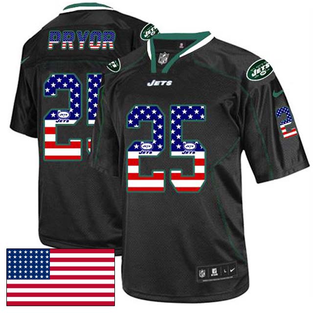 New York Jets #25 Calvin Pryor Black USA Flag Fashion Jersey