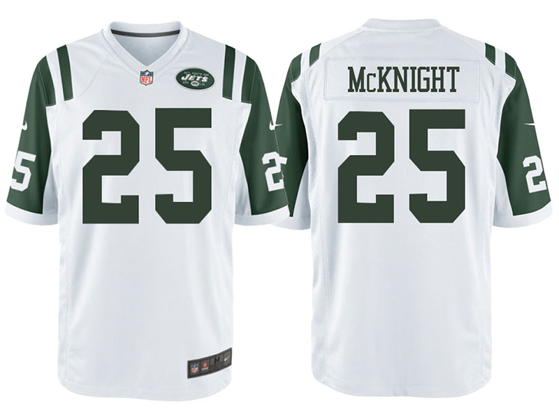 New York Jets #25 Joe McKnight White Game Commemorative Jersey