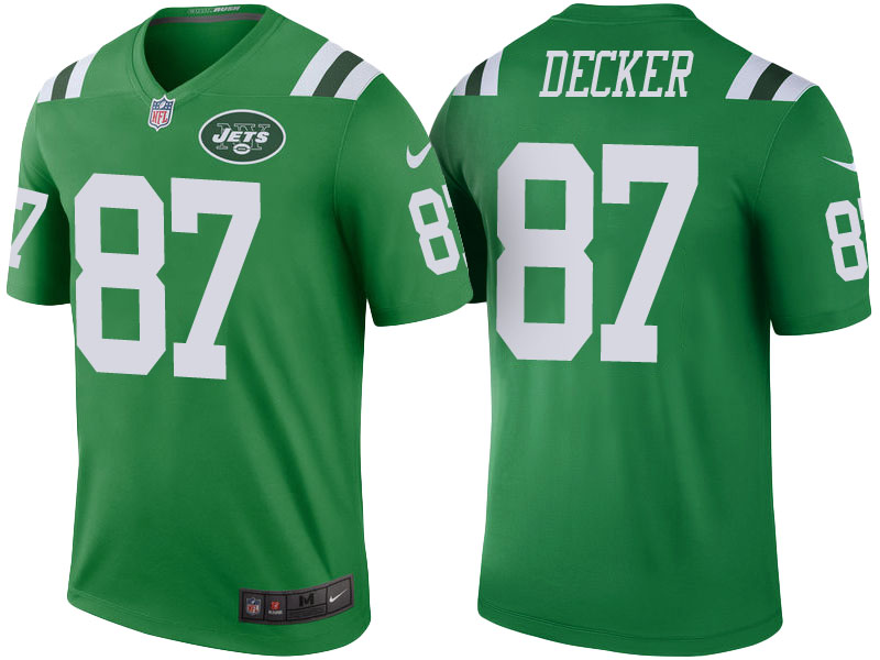 New York Jets #87 Eric Decker Green Color Rush Legend Jersey