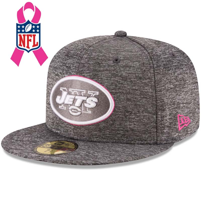 New York Jets Gray New Era Heather 2016 Breast Cancer Awareness Sideline 59FIFTY Fitted Hat