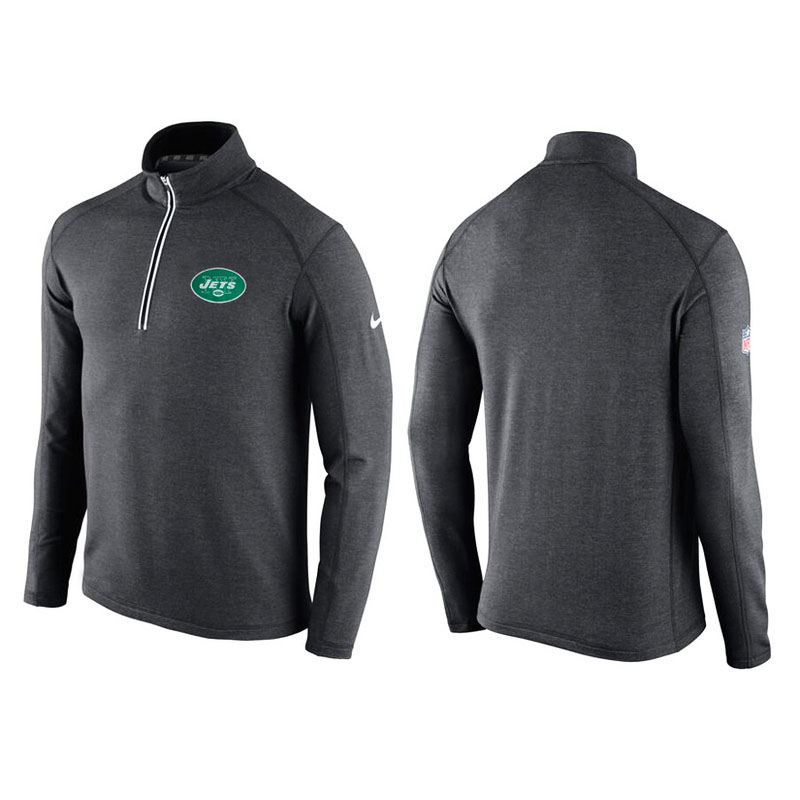 New York Jets Gray Game Day Half-Zip Knit Performance Tri-Blend Jacket