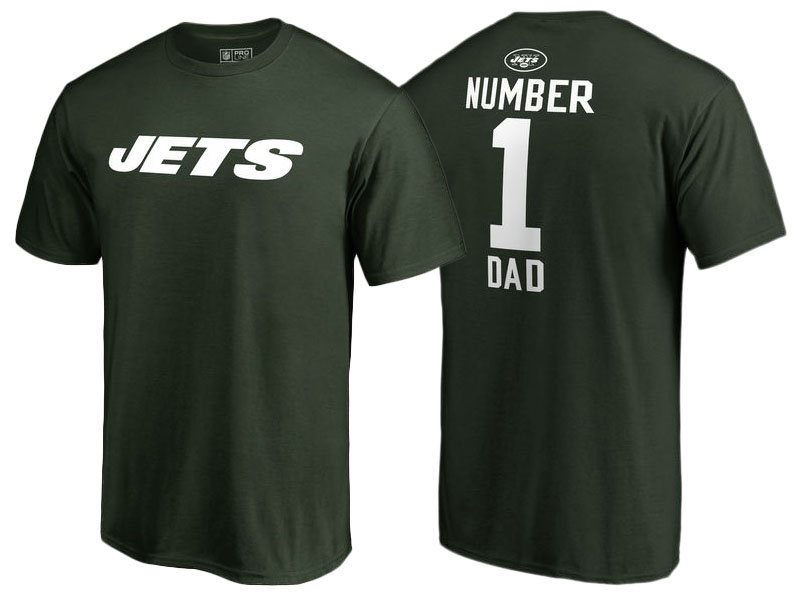 Men's New York Jets Green Father's Day Number 1 Dad T-Shirt