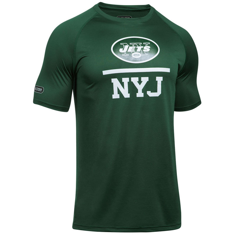 New York Jets Green Under Armour Combine Authentic Lockup Tech T-Shirt