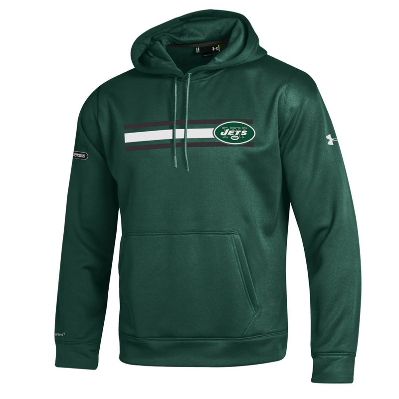 New York Jets Green Under Armour NFL Combine Authentic Fleece Pullover Hoodie