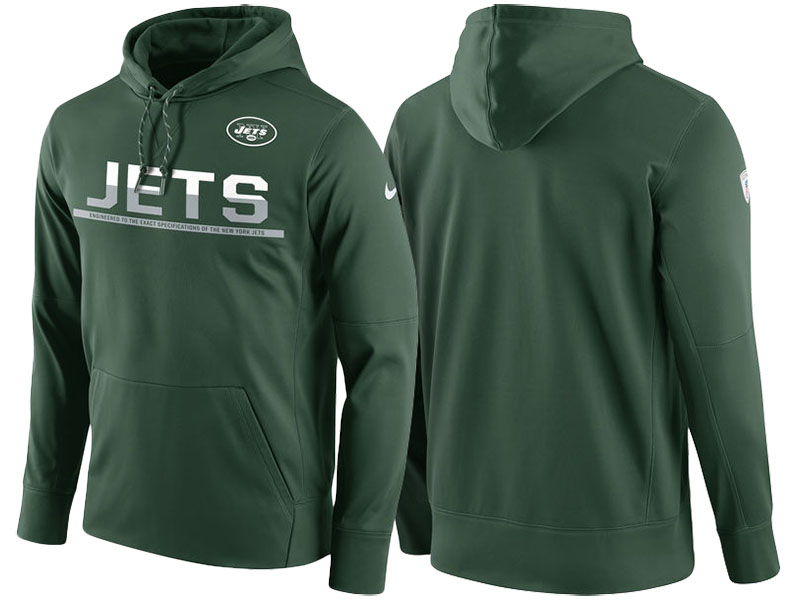 New York Jets Green Circuit Thermafit Sideline Warm Pullover Performance Hoodie