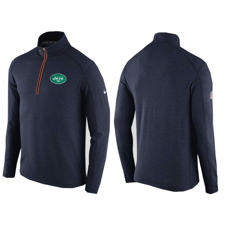 New York Jets Navy Game Day Half-Zip Knit Performance Tri-Blend Jacket