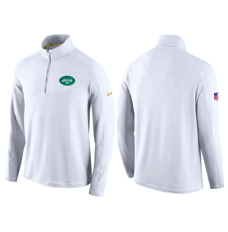 New York Jets White Game Day Half-Zip Knit Performance Tri-Blend Jacket