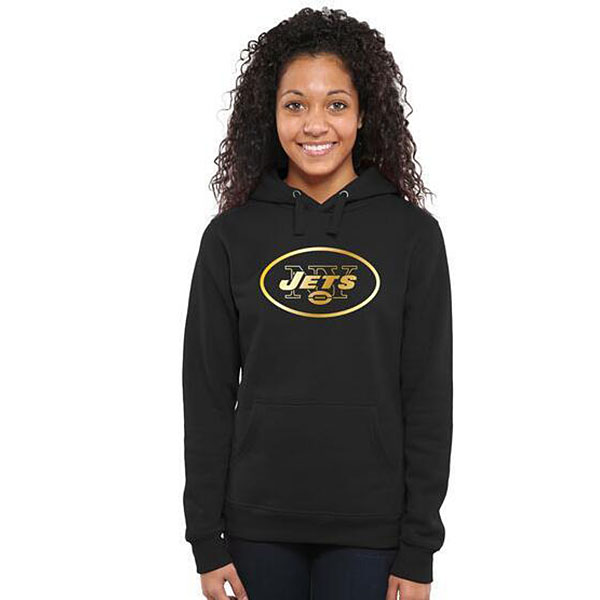 Women's New York Jets Black Gold Collection Pullover Hoodie