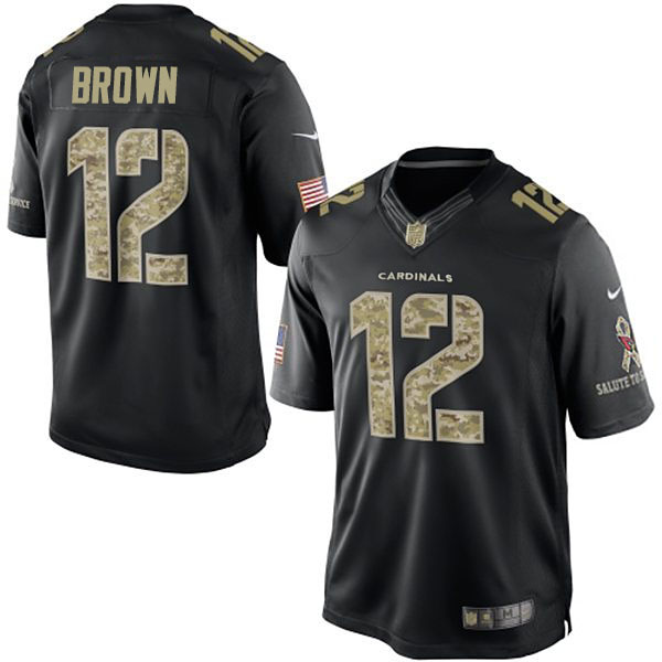 Men's Arizona Cardinals #12 John Brown Nike Black Salute To Service Jersey