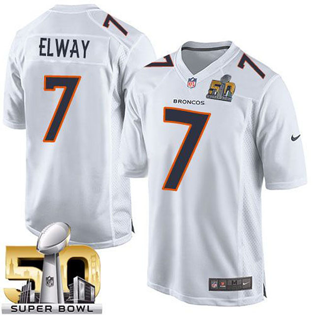 John Elway #7 Denver Broncos White Super Bowl 50 Game Event Jersey