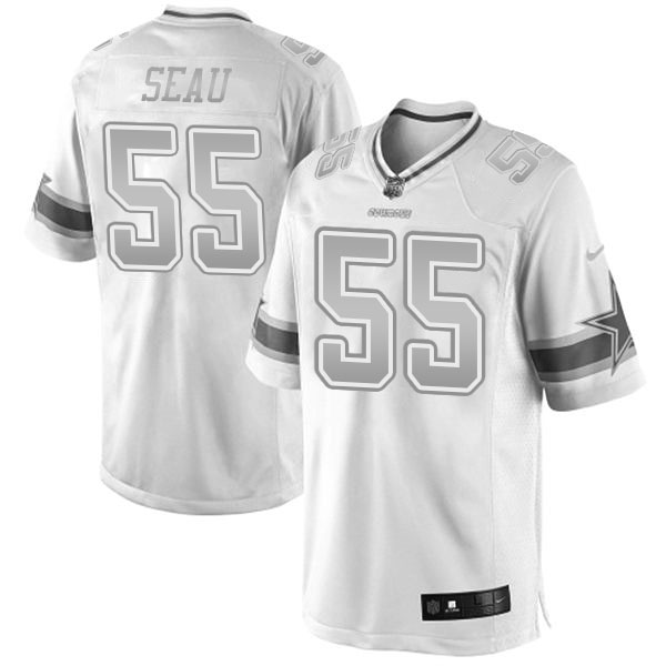 Men's San Diego Chargers #55 Junior Seau Nike White Platinum Limited Jersey