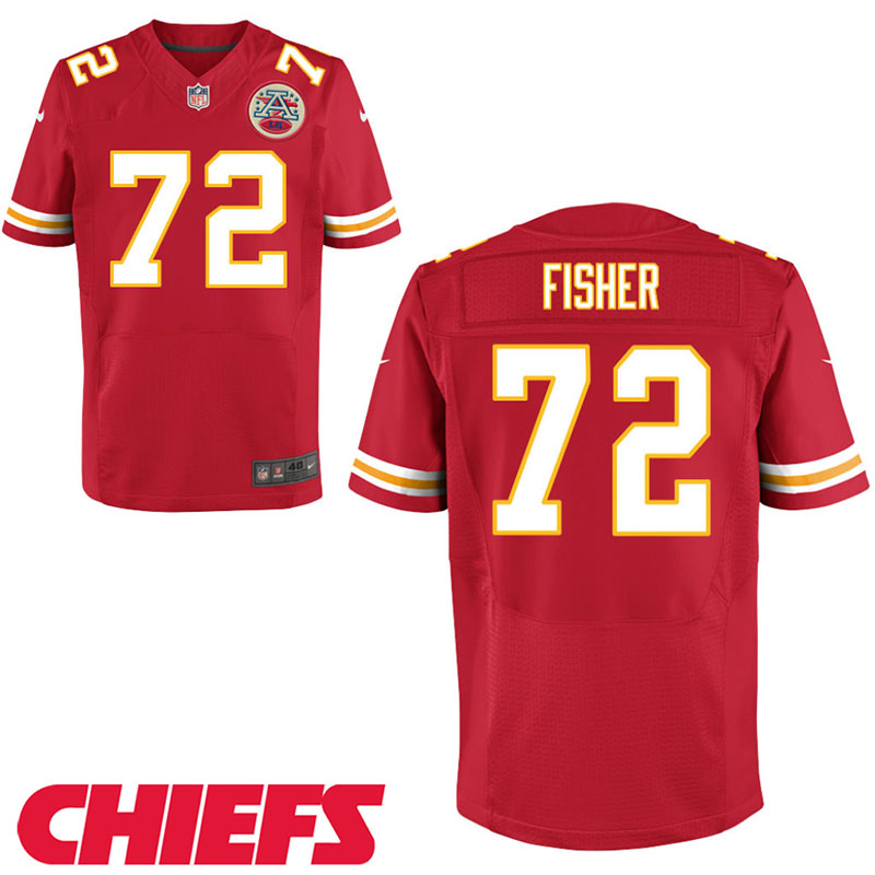 Kansas City Chiefs #72 Eric Fisher Red Elite Jersey