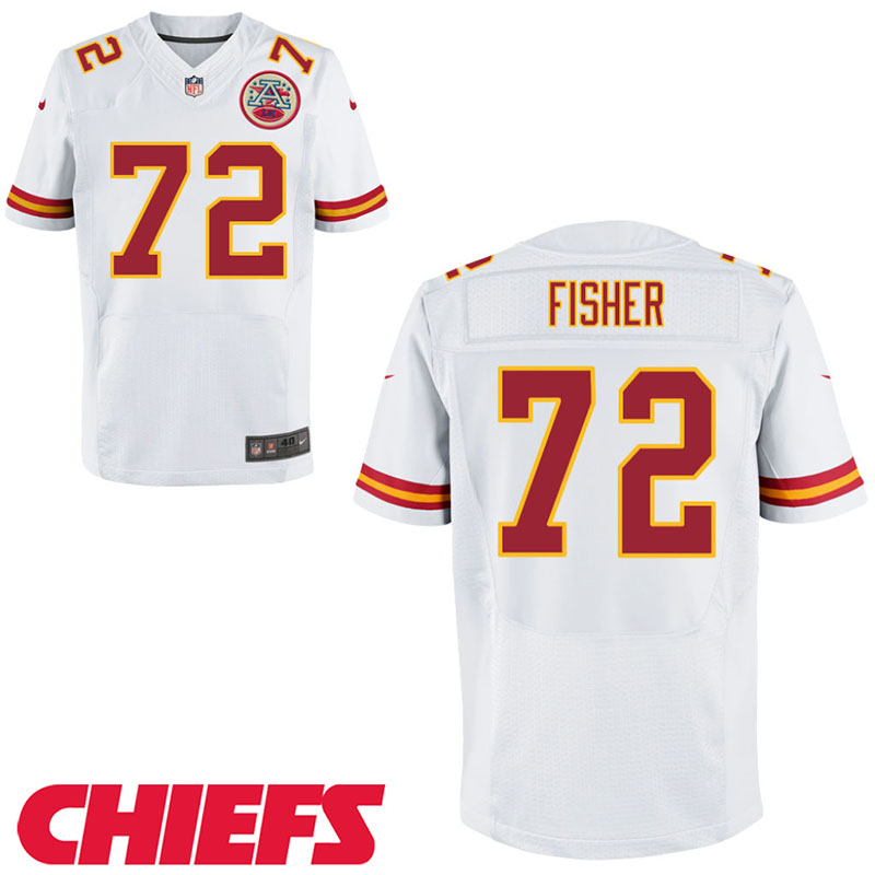 Kansas City Chiefs #72 Eric Fisher White Elite Jersey