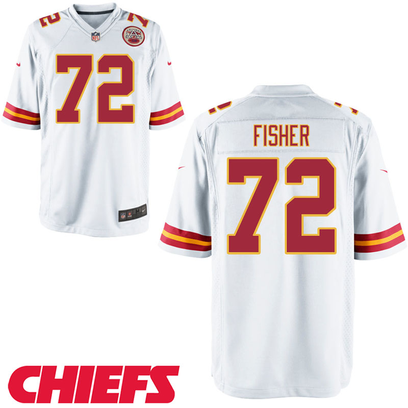 Kansas City Chiefs #72 Eric Fisher White Game Jersey