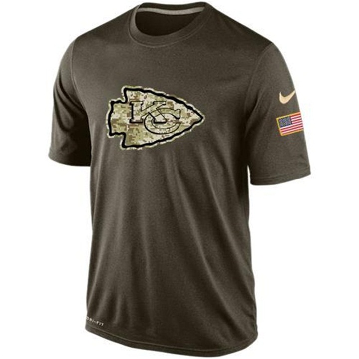 Kansas City Chiefs Green Camo Salute To Service Team T-Shirt