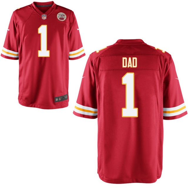 Kansas City Chiefs Red Father's Day Gift Number 1 Dad Jersey