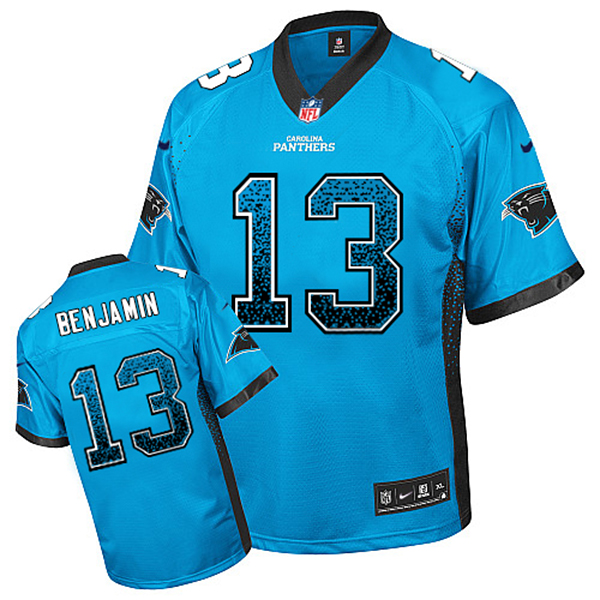 Mens Carolina Panthers #13 Kelvin Benjamin Nike Blue Drift Fashion Jersey