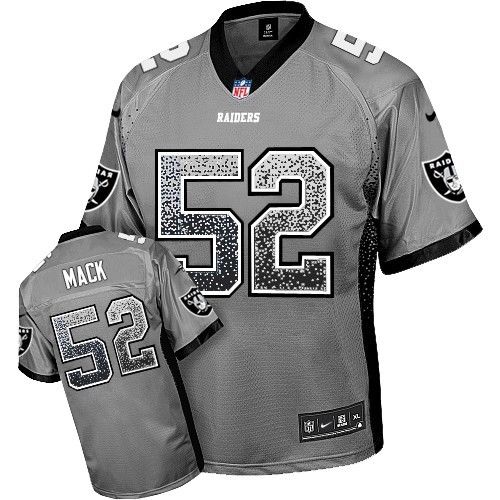 Mens Oakland Raiders #52 Khalil Mack Nike Grey Drift Fashion Jersey