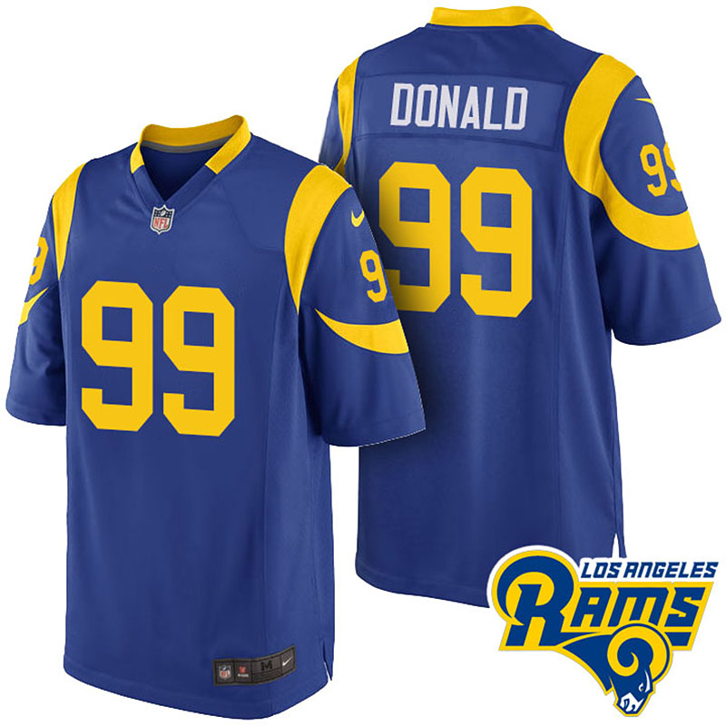 Los Angeles Rams #99 Aaron Donald Blue Throwback Elite Jersey