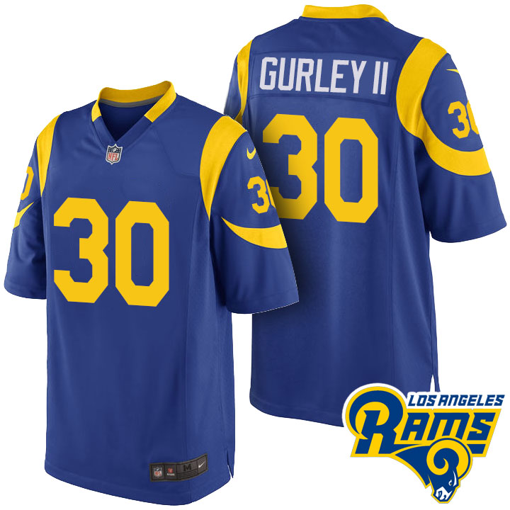 Los Angeles Rams #30 Todd Gurley II Blue Throwback Game Jersey