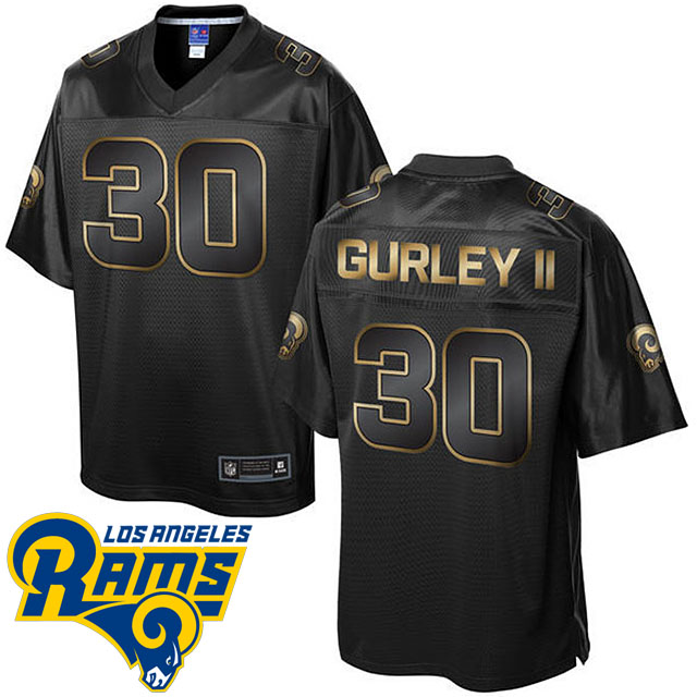 Los Angeles Rams #30 Todd Gurley II Black Gold Collection Jersey