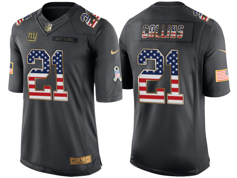 New York Giants #21 Landon Collins Anthracite Salute to Service USA Flag Fashion Jersey