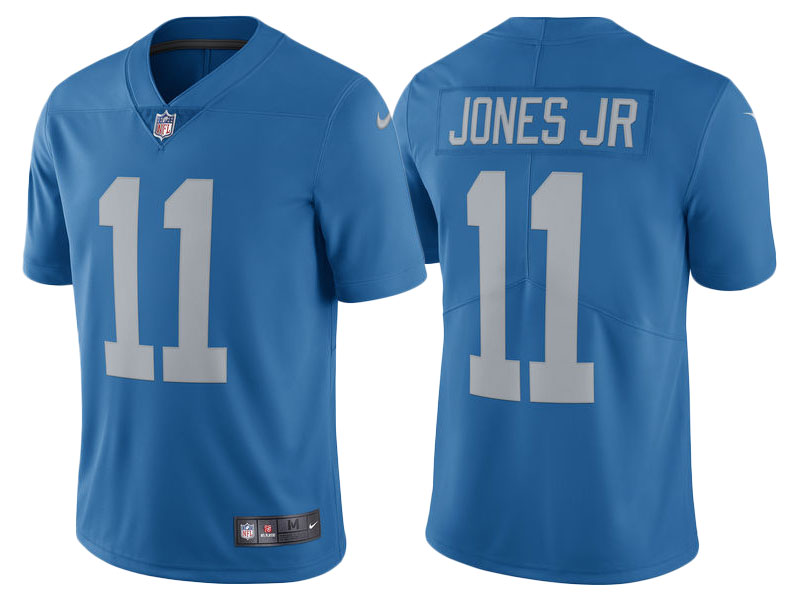 2017 Detroit Lions #11 Marvin Jones Jr Blue Throwback Limited Jersey