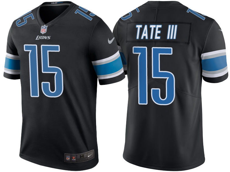 Detroit Lions #15 Golden Tate III Black Color Rush Limited Jersey