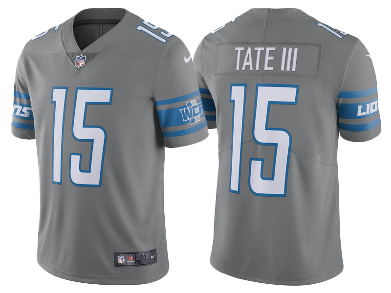 2017 Detroit Lions #15 Golden Tate Steel Color Rush Limited Jersey