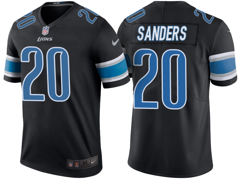 Detroit Lions #20 Barry Sanders Black Color Rush Limited Jersey