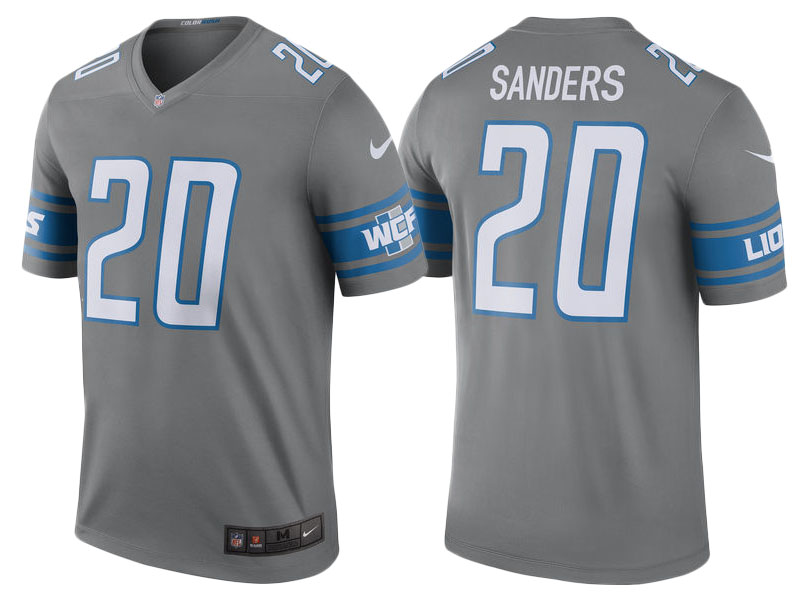 2017 New Detroit Lions #20 Barry Sanders Steel Color Rush Legend Jersey