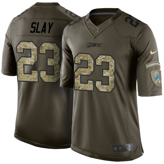 Detroit Lions #23 Darius Slay Green Camo Salute to Service Jersey