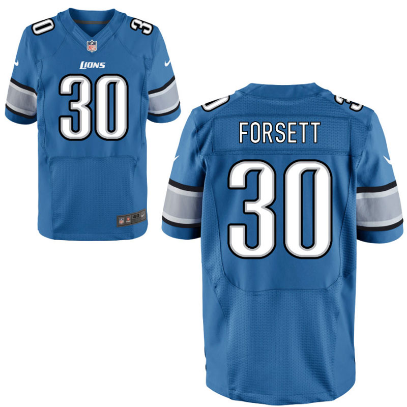 Detroit Lions #30 Justin Forsett Blue Elite Jersey