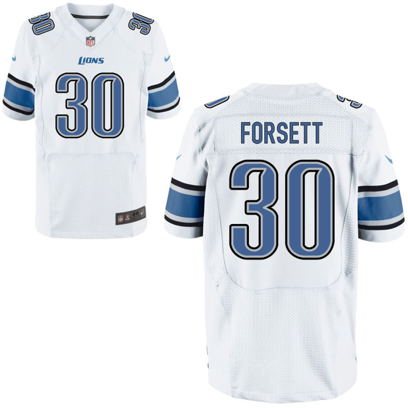 Detroit Lions #30 Justin Forsett White Elite Jersey