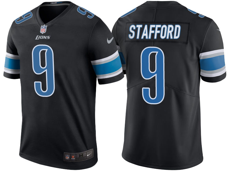 Detroit Lions #9 Matthew Stafford Black Color Rush Limited Jersey