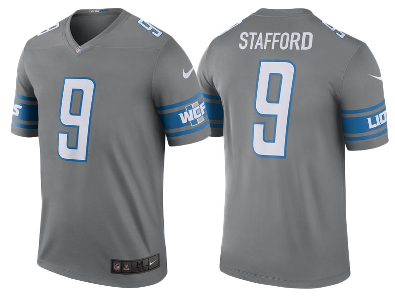 2017 New Detroit Lions #9 Matthew Stafford Steel Color Rush Legend Jersey