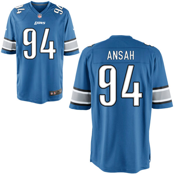 Detroit Lions #94 Ezekiel Ansah Blue Game Jersey