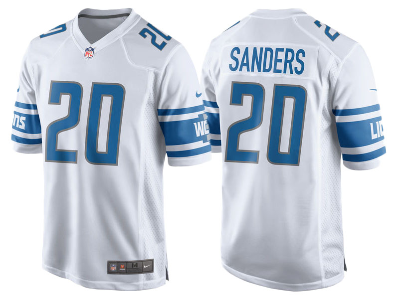 2017 Detroit Lions #20 Barry Sanders White Retired Player Game New Jersey